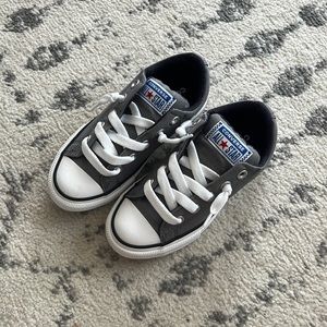 Kids Converse All Stars - gray, white shoes size US 13